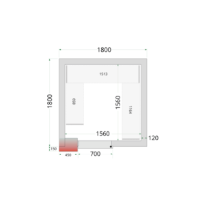 Neigiama šaldymo kamera 1800 x 1800 - TEFCOLD | Patikimas profesionalus saugojimas
