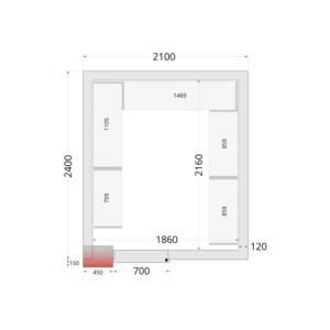 Chambre Froide Négative TEFCOLD - 2100 x 2400 : Lengvas ir efektyvus šviežių produktų saugojimas | Fourniresto