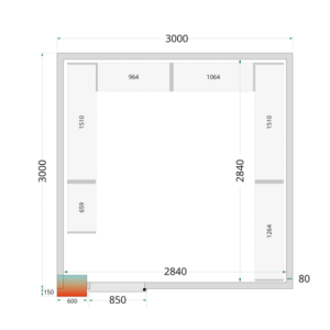 Neigiama šaldymo kamera TEFCOLD - 3000x3000mm | Optimalus našumas