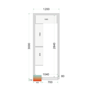 TEFCOLD teigiama šaldymo kamera - 1200x3000 | Optimizuotas šaldymo sprendimas virtuvės profesionalams
