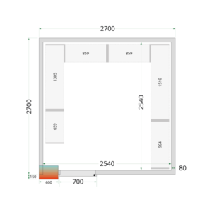 Chambre Froide Positive TEFCOLD - 2700x2700 | Profesionalus Šaldomas Sandėliavimas