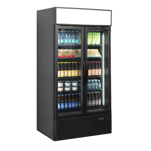 Vitrina Šaldytuvas Teigiama Juoda - 2 Stiklinės Durys - 524 L TEFCOLD: Elegancija ir Veikimas Profesionalams