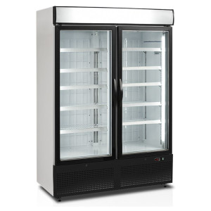 Vitrina Šaldiklis Vertikalus Baltas - 2 Stiklinės Durys - 930 L TEFCOLD | Fourniresto