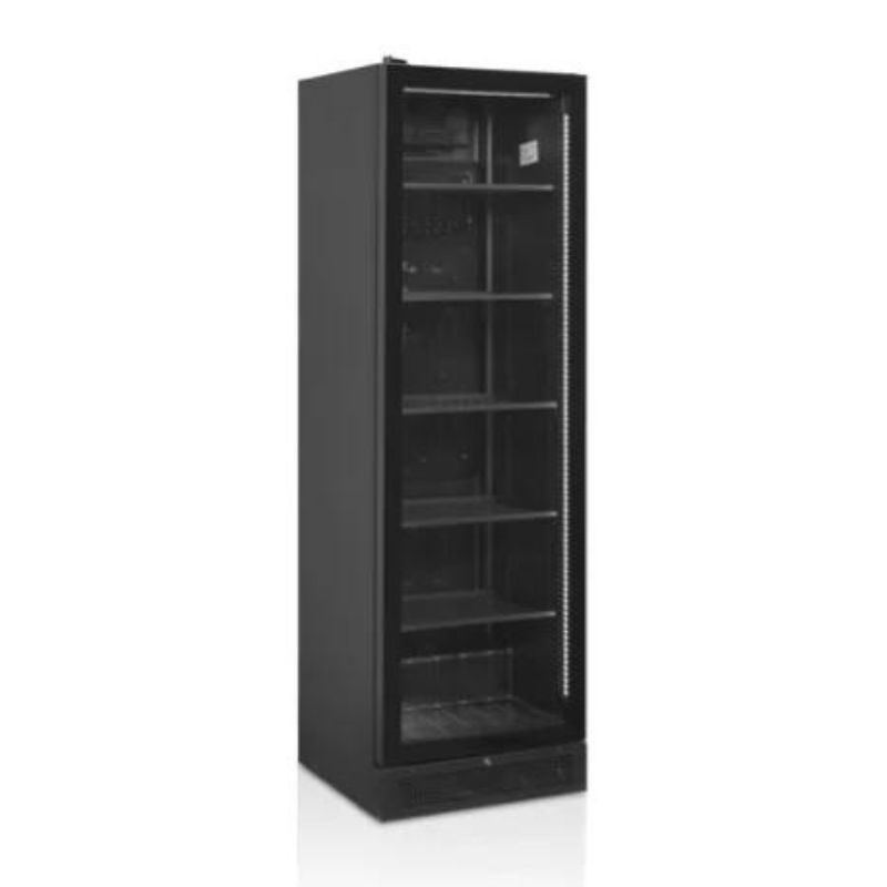 Juoda šaldymo spinta - Stiklinės durys su kairine vyriu - 347L | TEFCOLD Juoda šaldymo spinta - Stiklinės durys su kairine vyriu - 347L | TEFCOLD