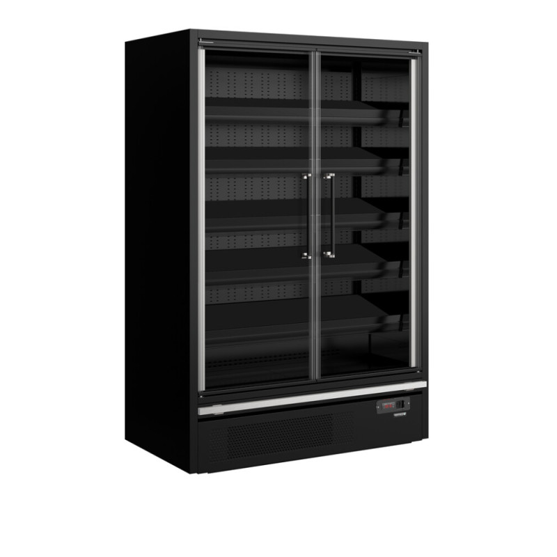 TEFCOLD Black Supermarket Refrigerated Display Case - 2 Doors - 629 L TEFCOLD Black Supermarket Refrigerated Display Case - 2 Doors - 629 L