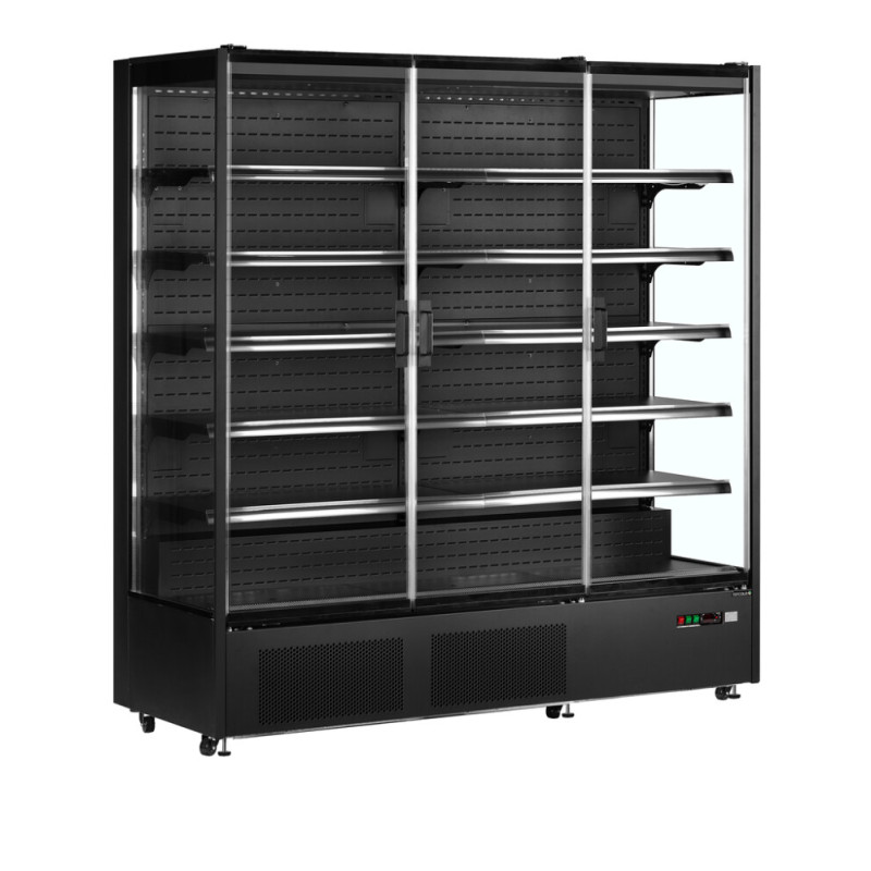 Black Supermarket Refrigerated Display Case - 1147 L TEFCOLD Black Supermarket Refrigerated Display Case - 1147 L TEFCOLD