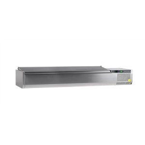 Saladette à Poser Couvercle Inox - Statique - 8 GN 1/3 - TEFCOLD
