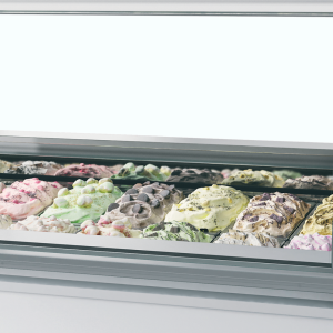 Vitrina su ventiliuojamu stiklu ir išgaubtu priekiniu stiklu - TEFCOLD