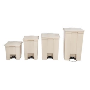 Beige 87L Rubbermaid Step-On Pedalinis konteineris: Patvarumas ir higiena