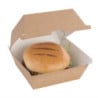Mažos kompostuojamos hamburgerių dėžutės 112 mm - 150 vnt. Kraft Fiesta