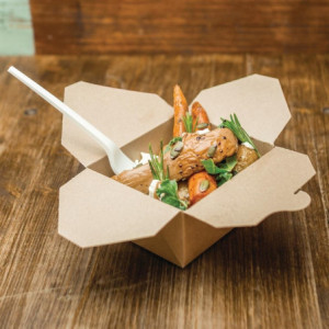 Maisto dėžutės iš kompostuojamo kartono Nr.1 700 ml - 450 vnt. - Vegware Eco