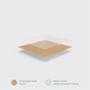 Kompostuojamos kartoninės maisto dėžutės Nr.3 1800 ml - 180 vnt. - Vegware - Ekologiškos ir praktiškos!