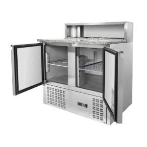 Refrigerated Pizza Counter - 2 Doors - 5 GN 1/6 Pans - Dynasteel