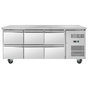 Teigiamas šaldomas stalas - 6 stalčiai - Dynasteel