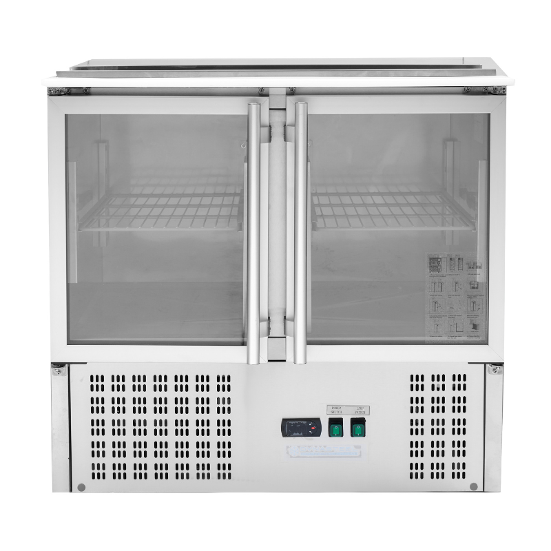 Saladette Compacte - 2 Stiklinės Durys su Atidaromu Stogu - Dynasteel