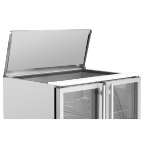 Saladette Compacte - 2 Stiklinės Durys su Atidaromu Stogu - Dynasteel