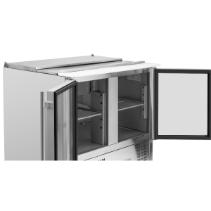 Saladette Compacte - 2 Stiklinės Durys su Atidaromu Stogu - Dynasteel