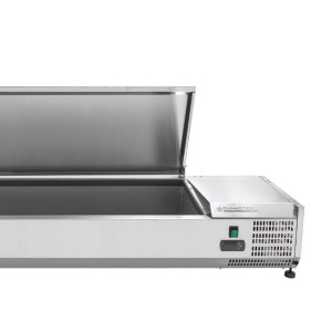 Saladette Šaldytuvas su Nerūdijančio Plieno Dangčiu - 9 x GN 1/3 - Dynasteel