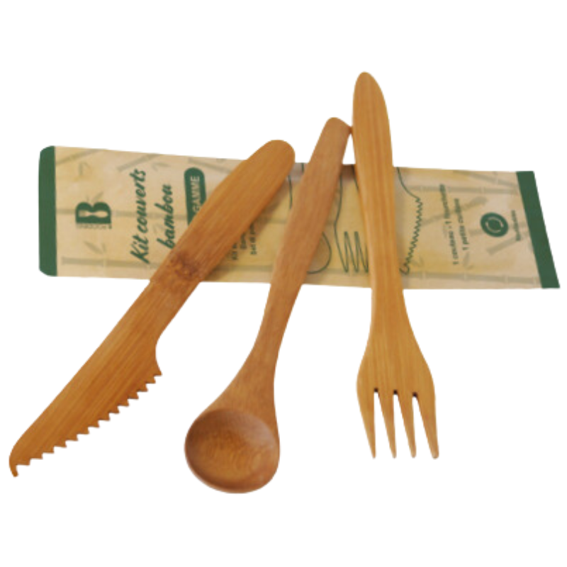 Bamboo Luxury Cutlery Set - 3-piece Kit: Knife, Fork, Spoon - Pack of 100 Eco-friendly Bamboo Luxury Cutlery Set - 3-piece Kit: Knife, Fork, Spoon - Pack of 100 Eco-friendly