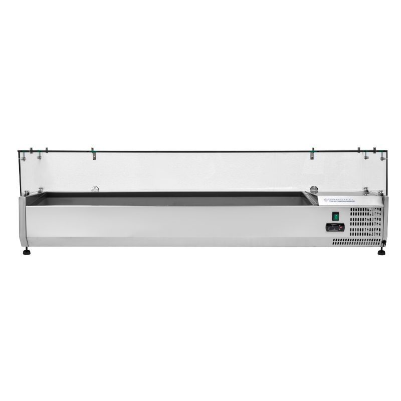 Saladette Šaldytuvas su Stiklu - 8 x GN 1/3 - Dynasteel Saladette Šaldytuvas su Stiklu - 8 x GN 1/3 - Dynasteel