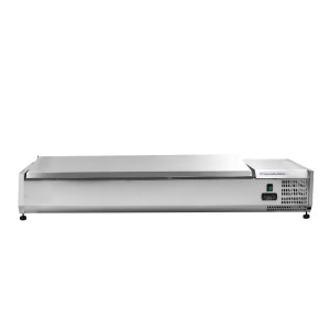 Saladette Šaldytuvas su Nerūdijančio Plieno Dangčiu - 7 x GN 1/3 - Dynasteel