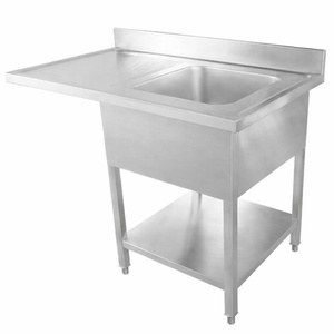 Plienas su indaplovės anga, sienele ir lentyna - 1200 x 700 - Lašėjimo padėklas kairėje - Dynasteel