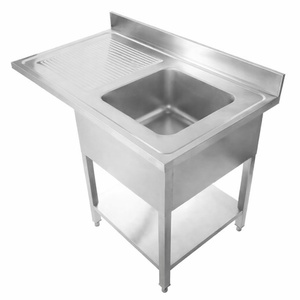 Plienas su indaplovės anga, sienele ir lentyna - 1200 x 700 - Lašėjimo padėklas kairėje - Dynasteel