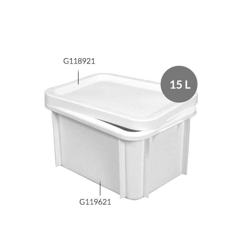 Stačiakampė talpa 15 L Balta