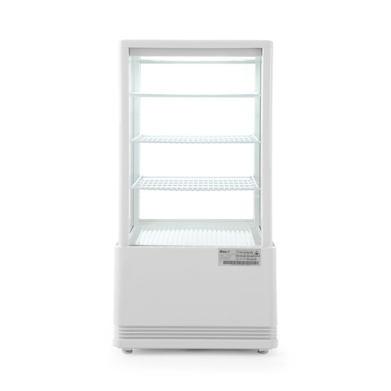 White Refrigerated Display Case with 4 Glass Sides - 68 liters White Refrigerated Display Case with 4 Glass Sides - 68 liters