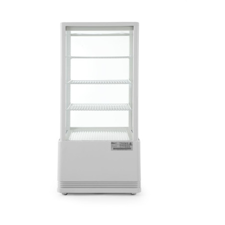 White Refrigerated Display Case with 4 Glass Sides - 78 liters