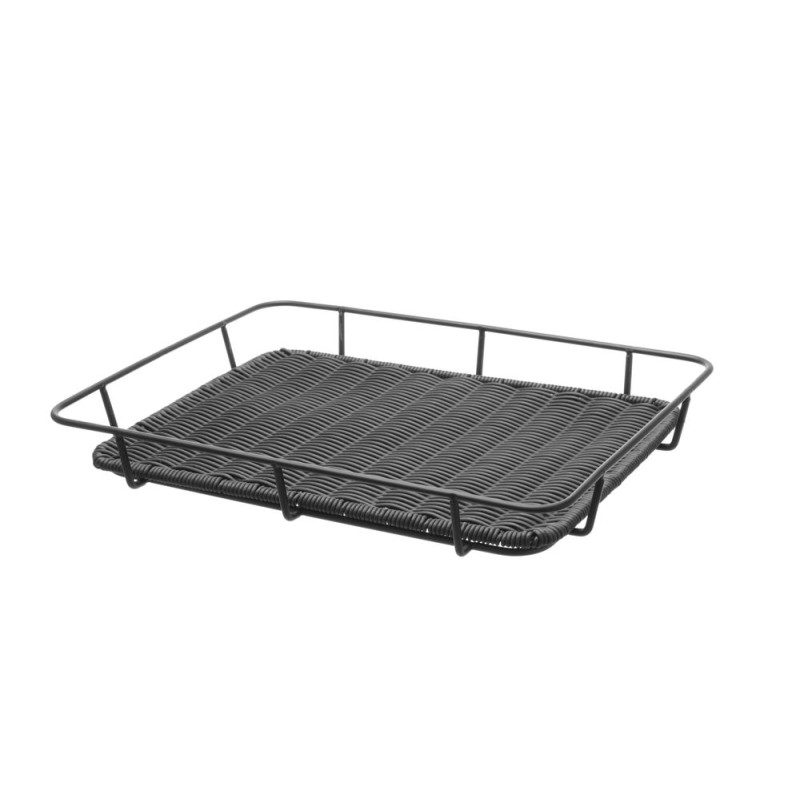 Duonos dėklas su juodais nerūdijančio plieno kraštais - 400 x 300 mm Duonos dėklas su juodais nerūdijančio plieno kraštais - 400 x 300 mm