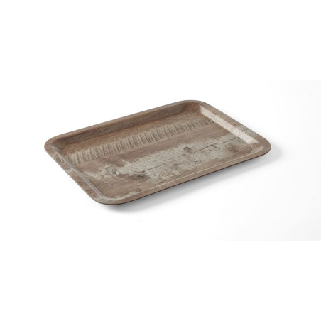 Patiekalų padėklas iš melamino su spausdintu tamsiu medžiu - 350 x 240 mm