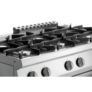 Šešių deguonų krosnis su elektriniu orkaite GN 1/1 ir 700 serijos spinta