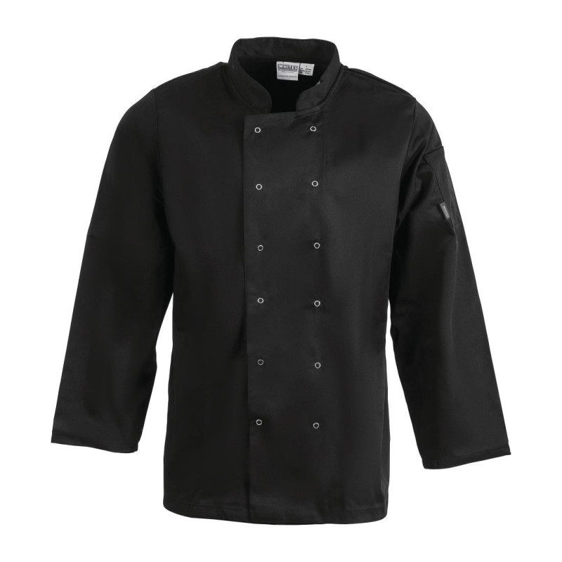 Virtuvės juoda ilgomis rankovėmis Vegas - S dydis - Whites Chefs Clothing - Fourniresto