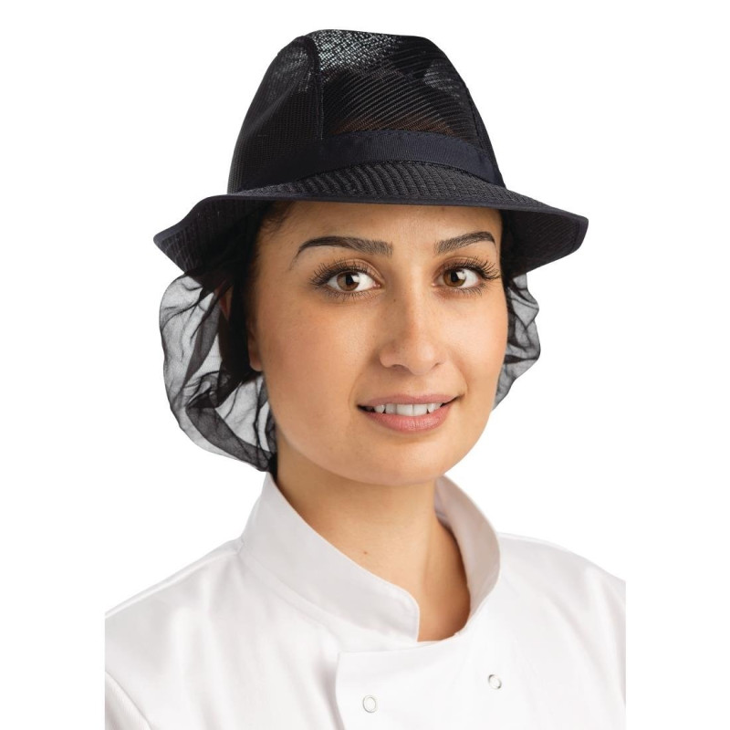 Navy Blue Trilby Hat With Mesh - Size S 550 mm - FourniResto - Fourniresto Navy Blue Trilby Hat With Mesh - Size S 550 mm - FourniResto - Fourniresto