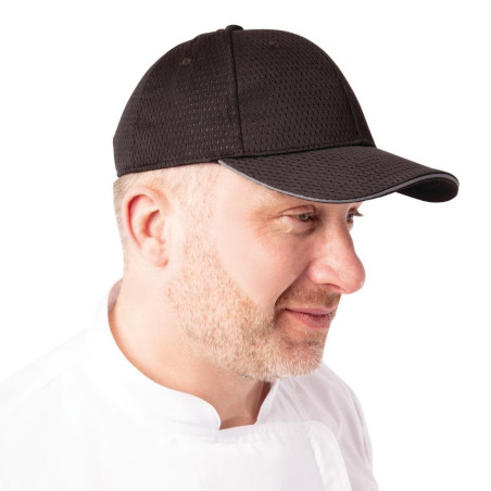 Basebolo kepurė Cool Vent juoda su pilku kraštu - universalaus dydžio - Chef Works - Fourniresto