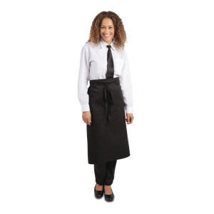 Standartinė juoda polikotono prijuostė 914 x 762 mm - Whites Chefs Clothing - Fourniresto
