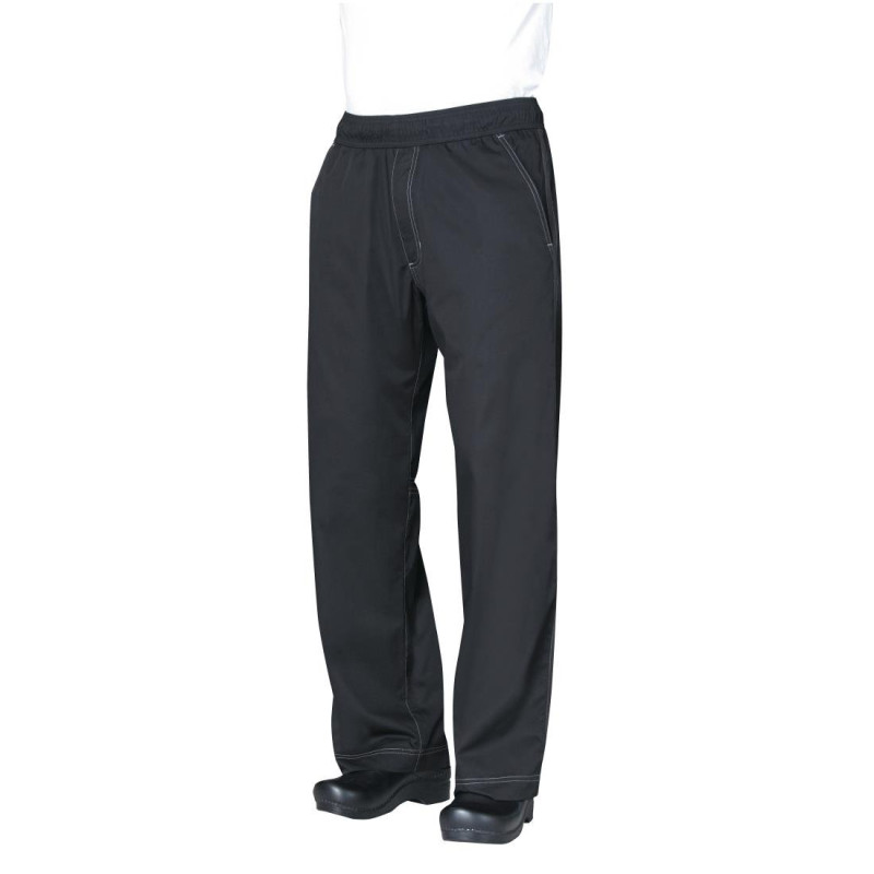 Virtuvės kelnės Baggy juodos spalvos - dydis XL - Chef Works - Fourniresto Virtuvės kelnės Baggy juodos spalvos - dydis XL - Chef Works - Fourniresto