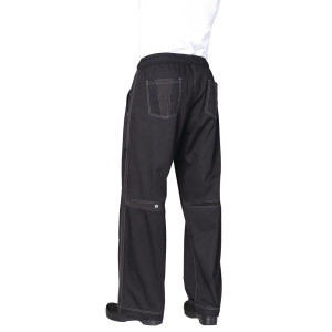 Virtuvės kelnės Baggy juodos spalvos - dydis XL - Chef Works - Fourniresto