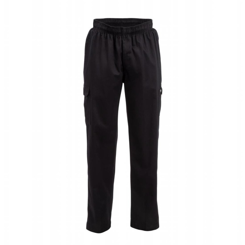 Virtuvės kelnės Mixte Fit Cargo juodos spalvos - dydis XL - Chef Works - Fourniresto Virtuvės kelnės Mixte Fit Cargo juodos spalvos - dydis XL - Chef Works - Fourniresto