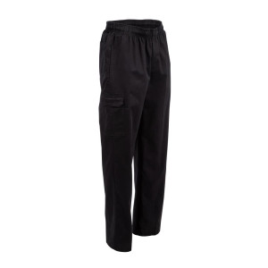 Virtuvės kelnės Mixte Fit Cargo juodos spalvos - dydis XL - Chef Works - Fourniresto