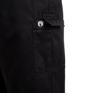 Virtuvės kelnės Mixte Fit Cargo juodos spalvos - dydis XL - Chef Works - Fourniresto