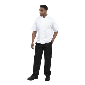 Balta trumpomis rankovėmis virtuvės striukė Bostonas - dydis XXL - Whites Chefs Clothing - Fourniresto