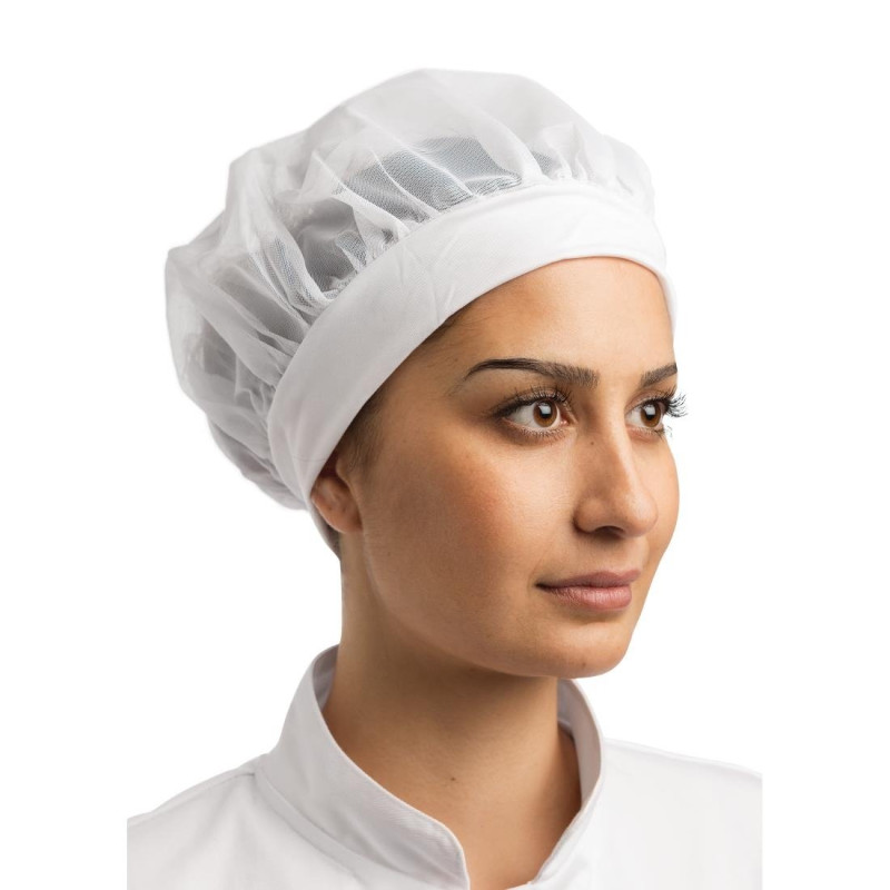 Couvrechef Confortable Blanc En Nylon - Taille Unique - Whites Chefs Clothing - Fourniresto Couvrechef Confortable Blanc En Nylon - Taille Unique - Whites Chefs Clothing - Fourniresto