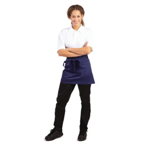 Padavėjo trumpas mėlynoji polikotono prijuostė 373 x 750 mm - Whites Chefs Clothing - Fourniresto