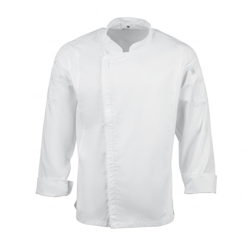 Unisex White Hartford Zipper Chef Jacket - Size S - Chef Works - Fourniresto Unisex White Hartford Zipper Chef Jacket - Size S - Chef Works - Fourniresto