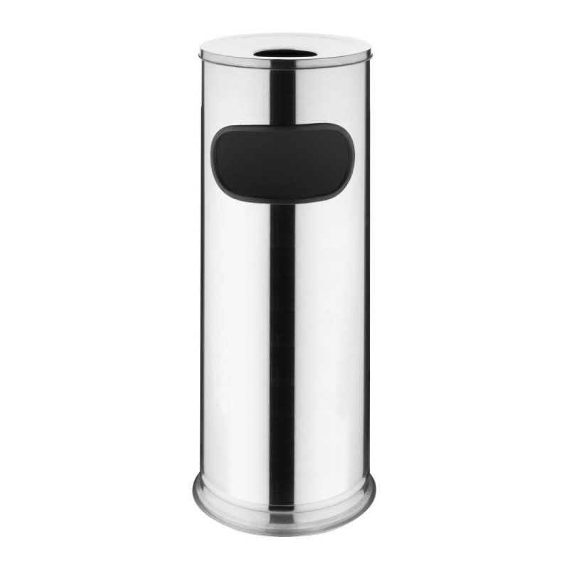 Stainless Steel 18 L Ashtray Stand - Bolero - Fourniresto Stainless Steel 18 L Ashtray Stand - Bolero - Fourniresto