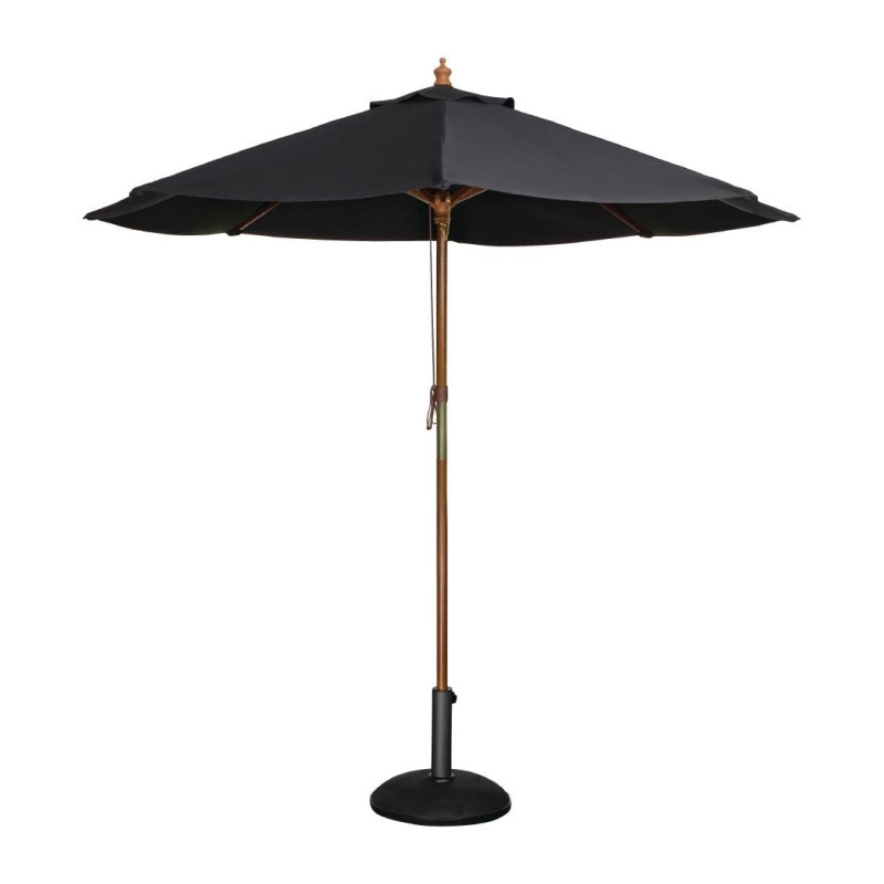 Black Round Parasol Ø 2.5 M - Bolero - Fourniresto Black Round Parasol Ø 2.5 M - Bolero - Fourniresto