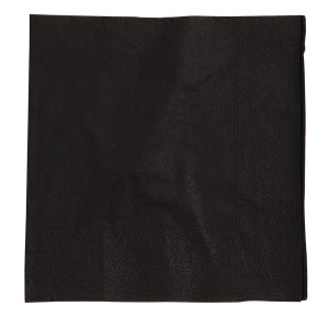 Kokteilių servetėlės juodos 2 sluoksniai 250 x 250 mm - 2000 vnt. rinkinys - FourniResto - Fourniresto