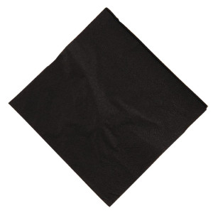 Kokteilių servetėlės juodos 2 sluoksniai 250 x 250 mm - 2000 vnt. rinkinys - FourniResto - Fourniresto